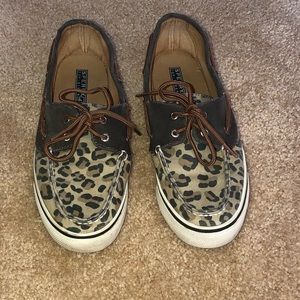 Cheetah Print Sperry Top Siders - size 8.5